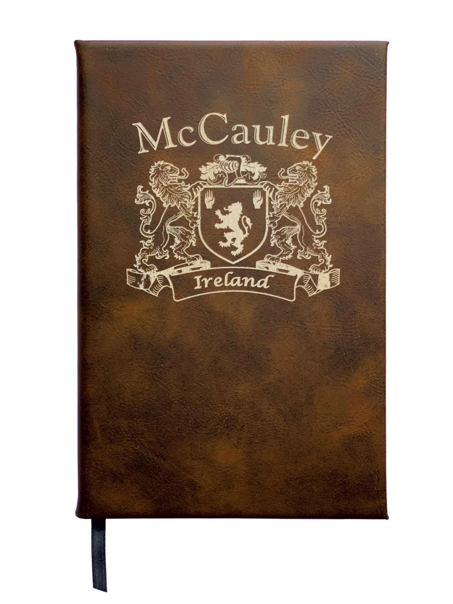 Mccauley Irish Coat Of Arms Leather Journal Etsy