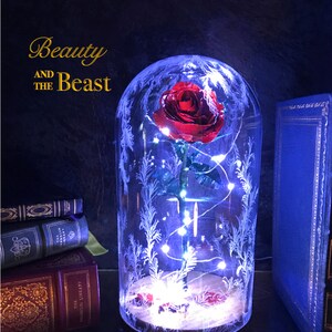 Beauty and the Beast Rose Dome Preserved Rose Metal Rose Disney