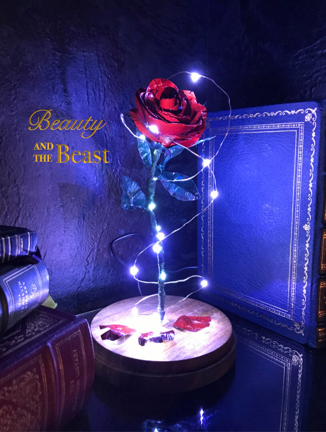 Beauty and the Beast Rose Dome Preserved Rose Metal Rose Etsy
