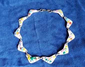 Festive Enamel and Copper Necklace