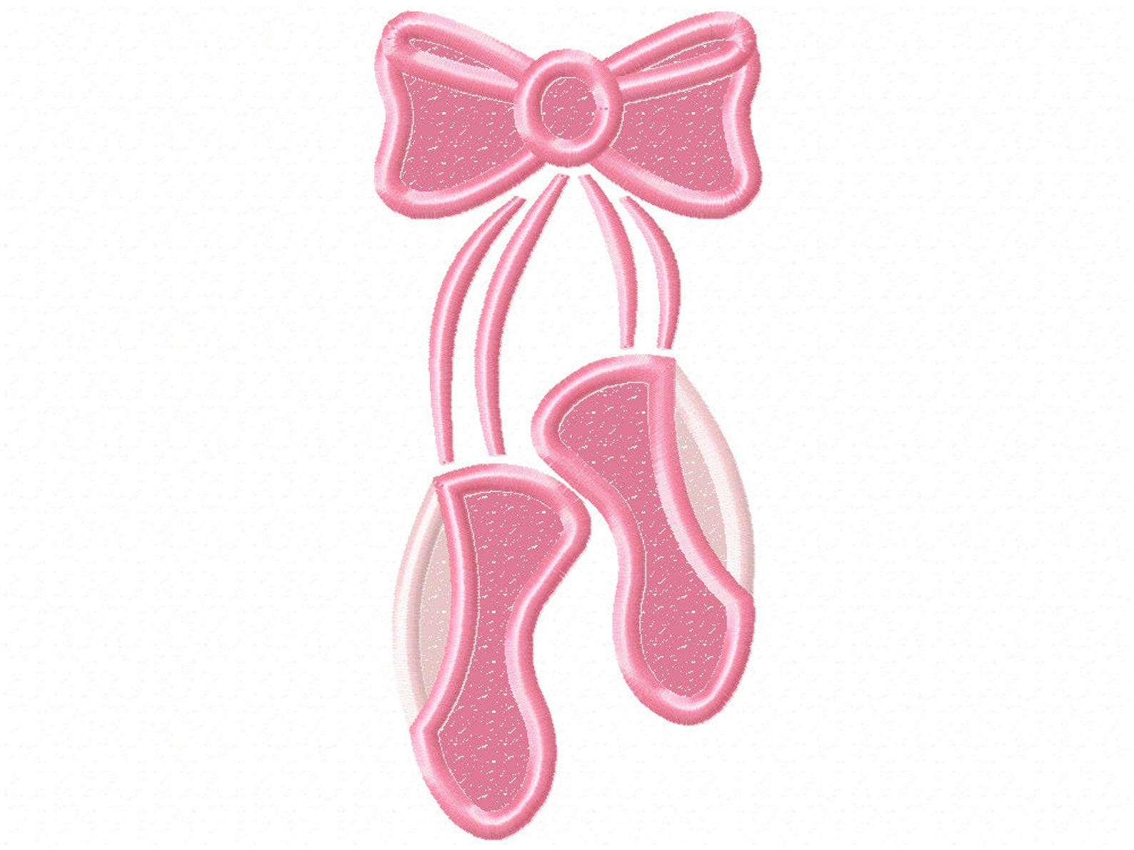 ballet shoes ballerina girl slippers cute pink ballet pink bow dance digital design applique for machine embroidery. included 8