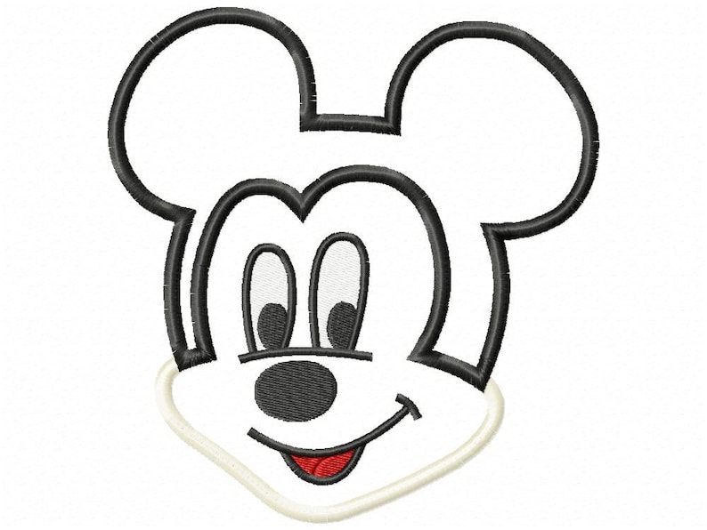 Mouse Applique Design Machine Embroidery Mickey Applique Etsy