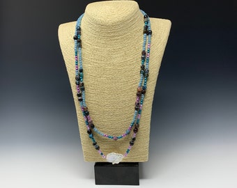 Two Strand Necklace with Baroque Pearl Focal