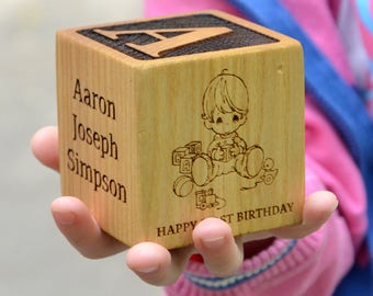 First Birthday Gift Personalized Baby S First Birthday Gift Block 1st Alphabet Nursery Decor End Girls Or Boys