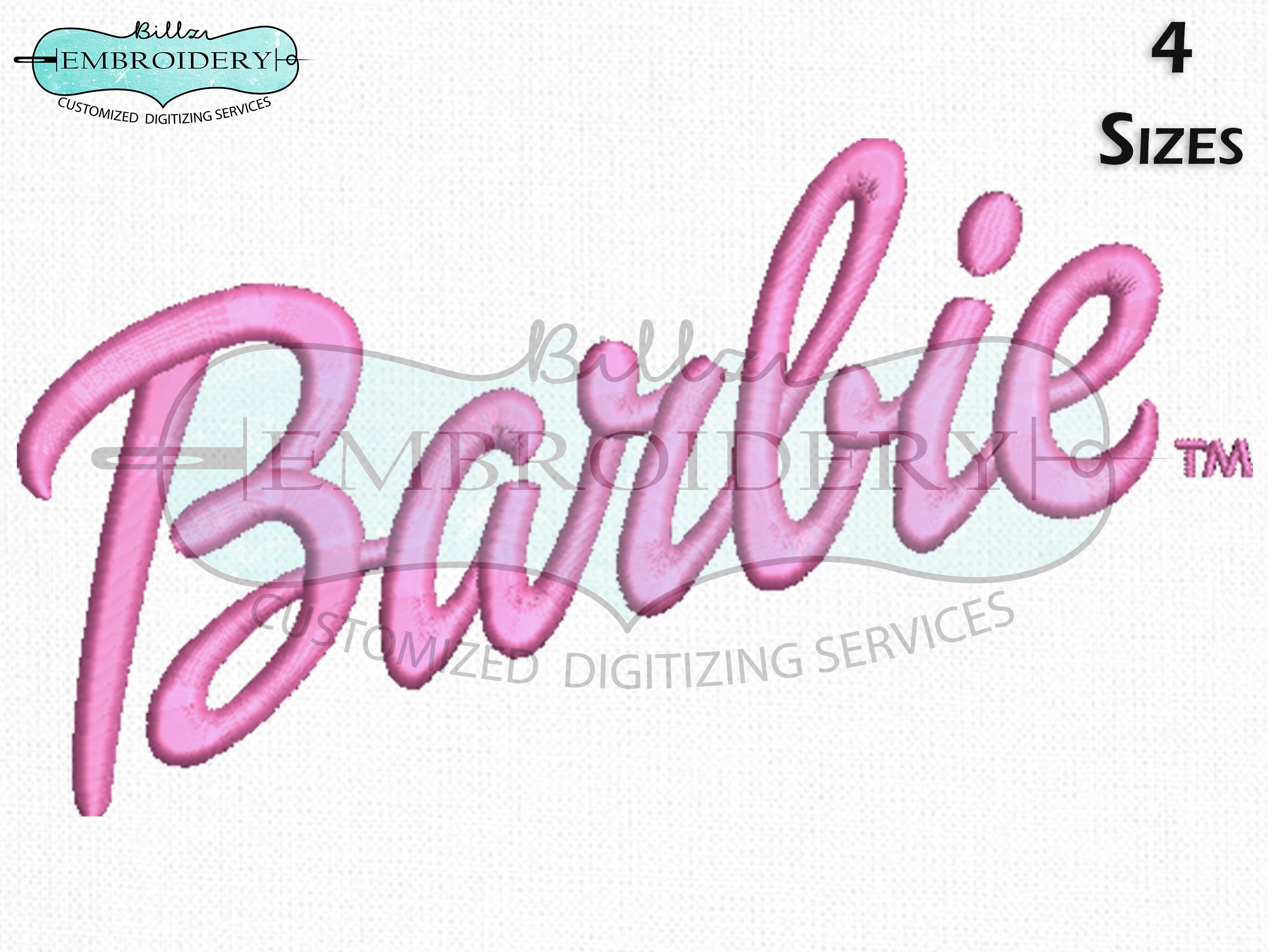 Barbie Logo Embroidery Design Barbie Machine Embroidery | Etsy