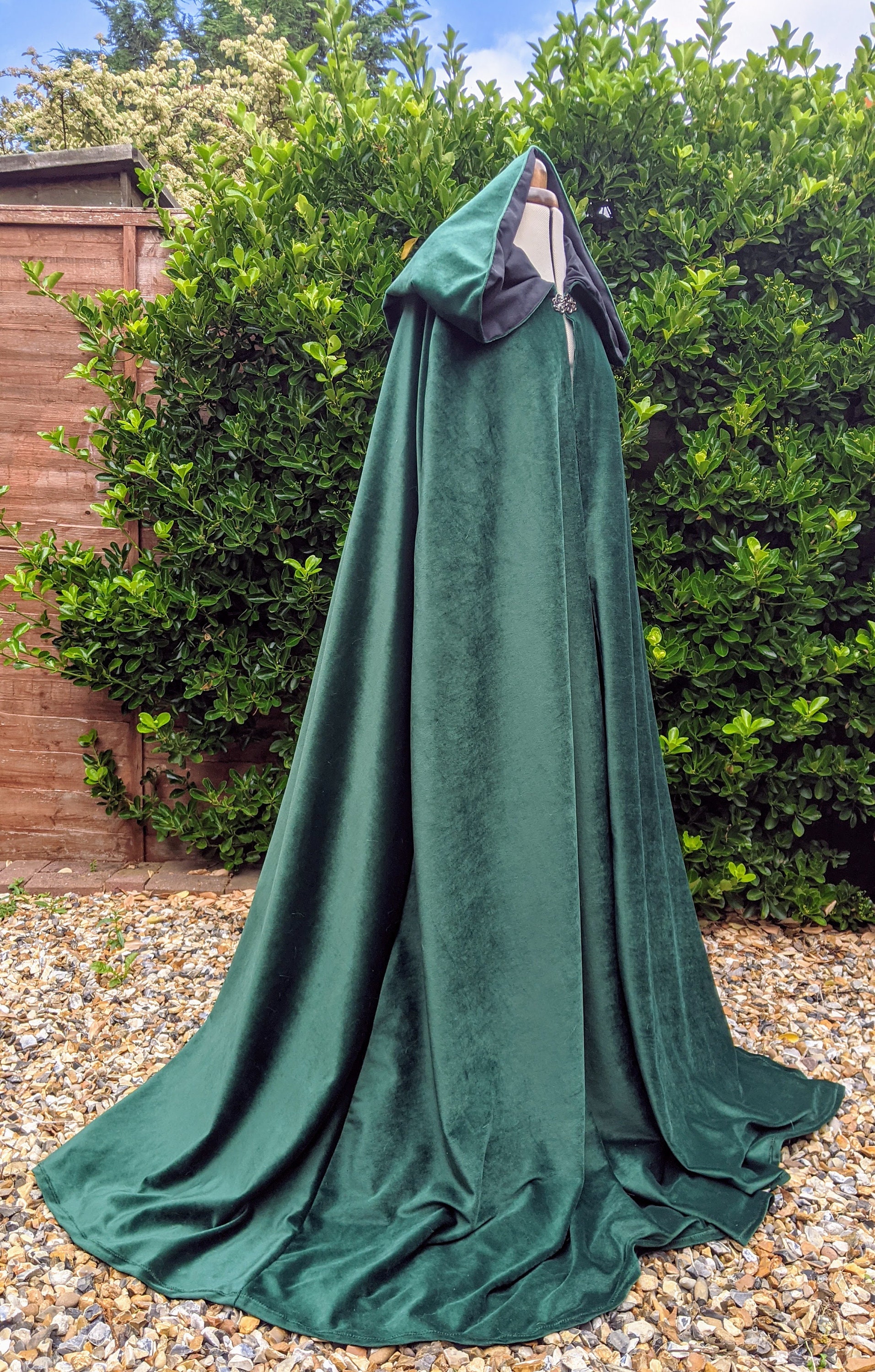 Hooded Velvet Cloak with Pockets Lined LARP Cloak Ranger Etsy