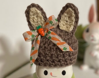 Chocolate Easter Bunny Crochet Mug Hat