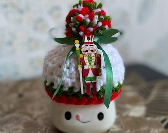 Christmas Nutcracker Crochet Mug Hat