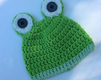 Baby Frog Unisex Crochet Beanie Hat Photo Prop