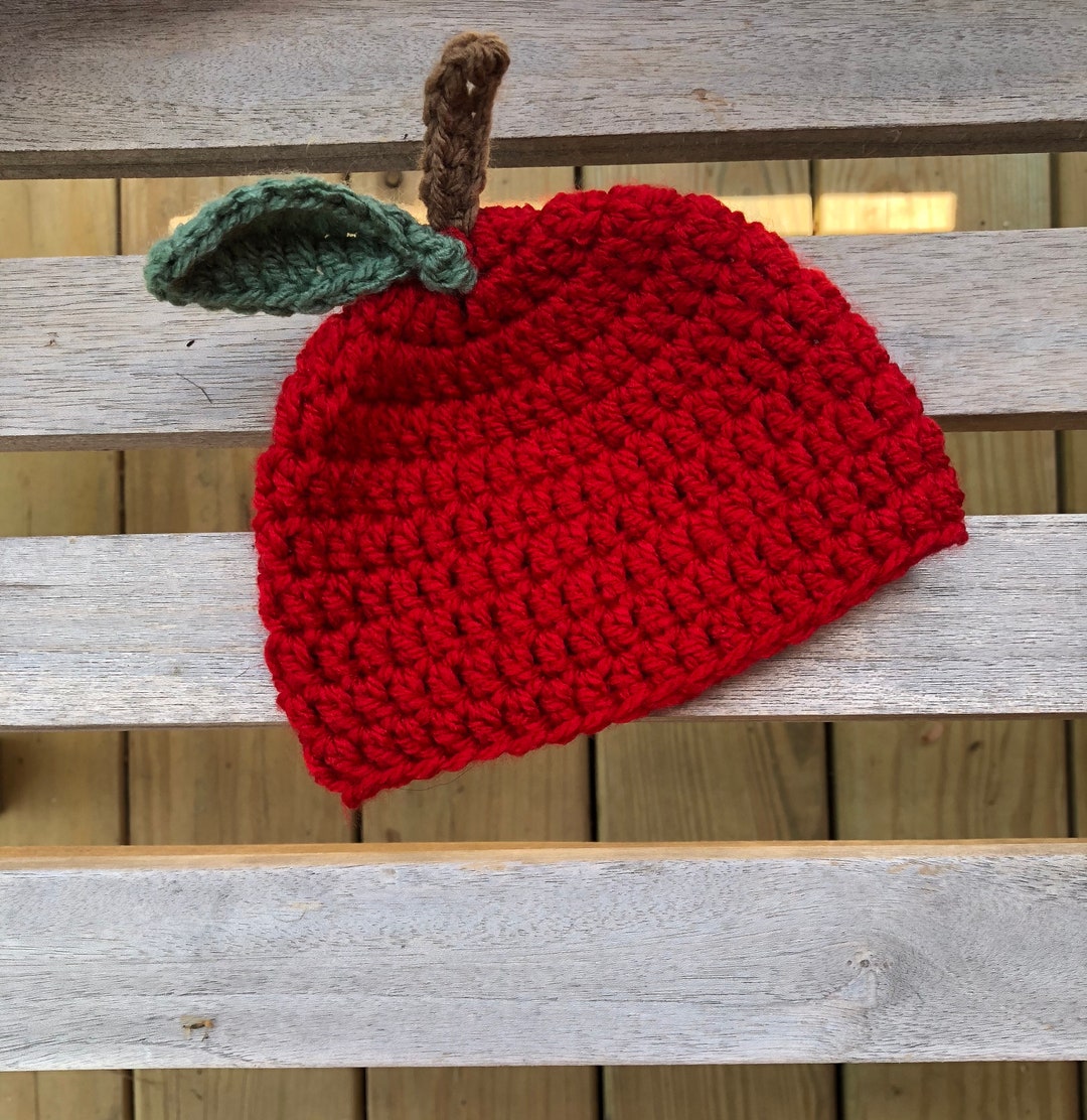 Red Delicious Baby Apple Fall Hat/ Photo Prop - Etsy