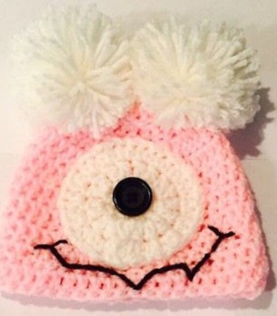 Items similar to Silly Pink Baby Girl Monster Hat on Etsy