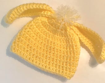 Yellow Baby Floppy Ear Bunny Beanie Hat