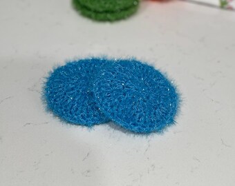 Set of 2 Reusable Kitchen/ Polyester  Double Thickness 4 inch Scrubby Scrubbers / Pan / Dish Scrubby Sponge