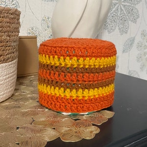Fall Stripes Crochet Toilet Paper Cover / Cozy