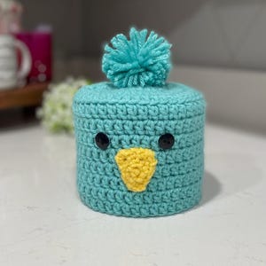 Spring Blue Bird  Crochet Toilet Paper Spare Roll Cover