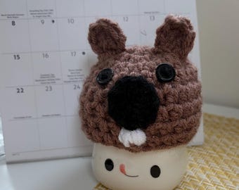 Happy Groundhog Day Marshmallow Mug Hat