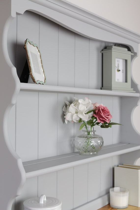Sold Light Grey Vintage Welsh Dresser Country Farmhouse Etsy