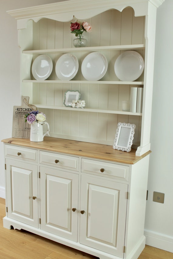 Sold Gorgeous Large Vintage Cream Welsh Dresser Solid Etsy