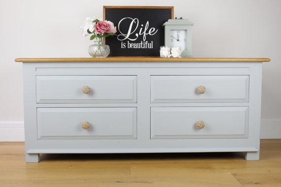 Sold Vintage Solid Oak Sideboard Console Table Cabinet Image 0