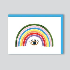 Regenbogen Auge - Grußkarte