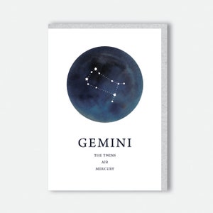 Gemini Tierkreis Zeichen - Grußkarte