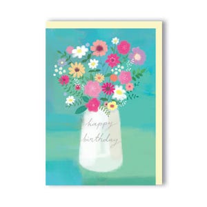 Vaso de flores - aniversário - cartão de felicitações