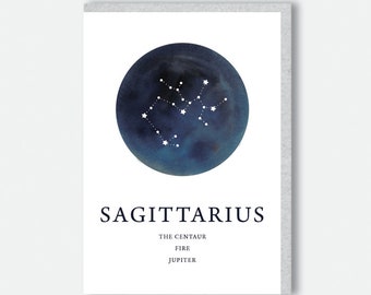 Sagittarius zodiac sign - greeting card