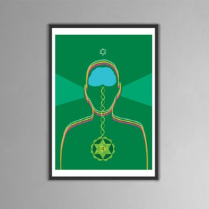 Chakra art - heart chakra - sacred geometry - sound healing - energy field- meditation - dna - art print