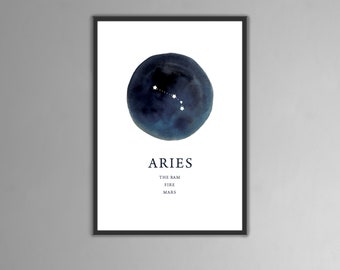 Aries - zodiac - art print