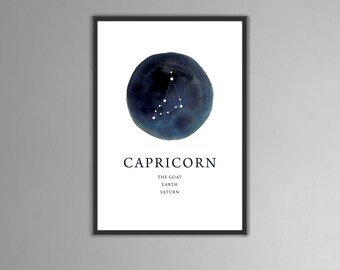 Capricorn - zodiac - art print