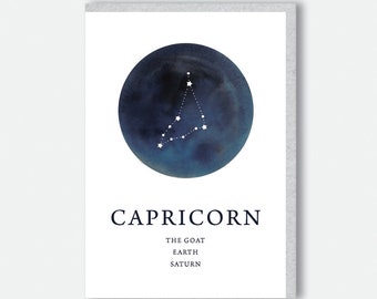 Capricorn zodiac sign - greeting card