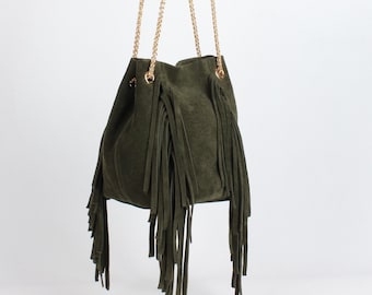 Leather Bucket Bag, Leather Purse Women, Real Suede Bucket Bag, Leather Crossbody Bag, Leather Shoulder Bag, Handbag Women, Work Bag Leather