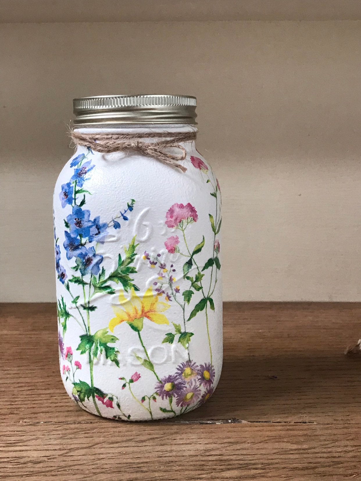 Wild Flowers Mason Jar Etsy