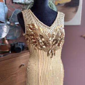 etsy gold sequin dress Vintage size-8-5