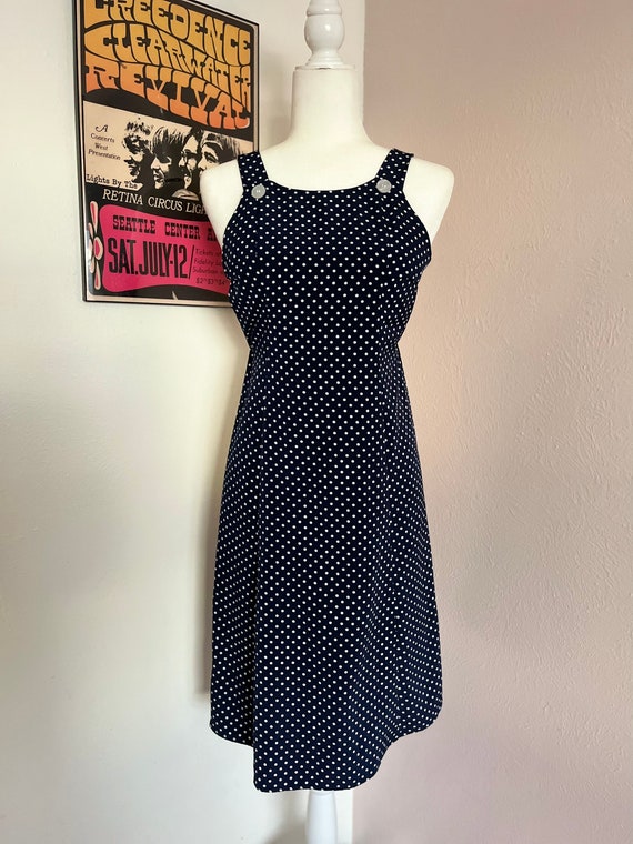 1970s Polka Dot Dress XS - image 1