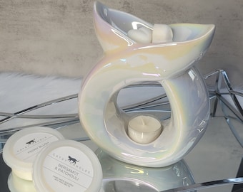 Pearlized Ceramic Wax Melt Burner: Serenity Home Fragrance