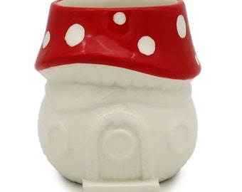 Fairy Toadstool House Ceramic Oil Burner + 8 pieces of handmade wax melts / Essential Oil Burner/ Cute Burner