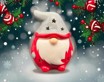 Red and Grey Gonk Wax melt burner including a bag of wax melts/ Christmas melts/ Wax Melts/ Christmas Gift Set