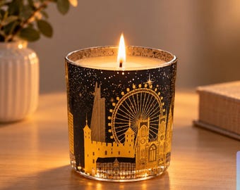 London Landmarks Candle | London Skyline Glass Candle | London Lover Gift | Unique London Souvenir | Decorative Candle | UK Gift
