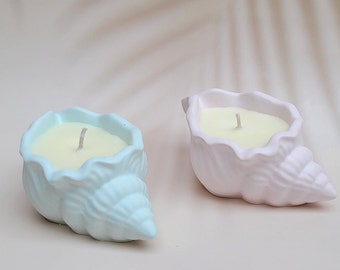 Handmade Soy Wax Seashell Candle: Scented Trinket Bowl