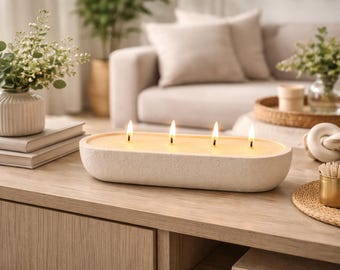 4-Wick Loaf Bowl Soy Candle: Highly Scented, Handmade Home Decor