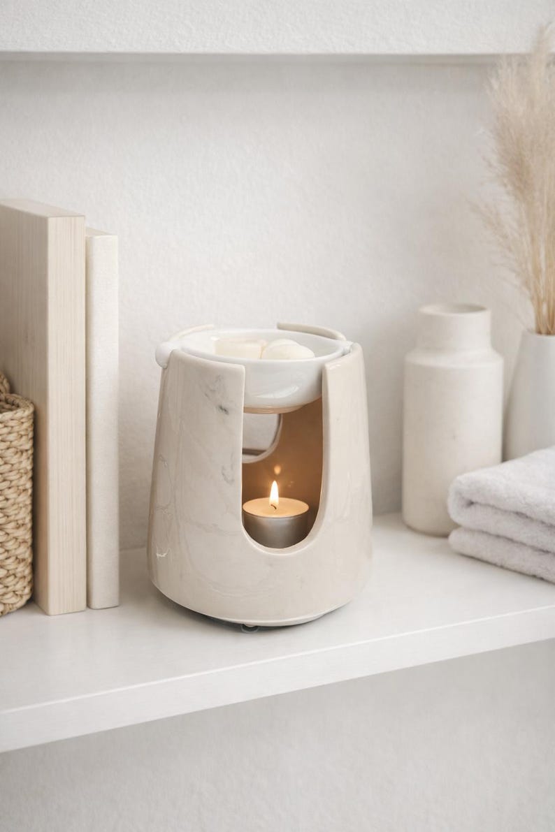 Handmade Ceramic Wax Melt Burner: Oxford Marble Effect Oil Burner imagem 11