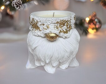 Christmas Gonk Soy Candle/ Handmade Jesmonite Christmas Gonk/ Gnome/ Christmas Candle
