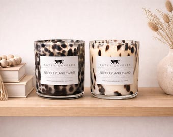 Dalmatian & Cheetah 3 wick Soy Wax Candle / Large Scented Candle / Decorative  Home Fragrance /