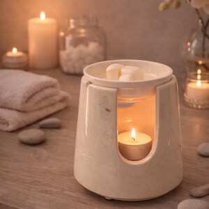 Handmade Ceramic Wax Melt Burner: Oxford Marble Effect Oil Burner imagem 12