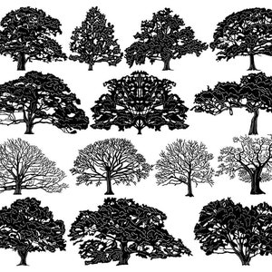 Oak Trees-DXF files and SVG cut ready for cnc machines, laser cutting and plasma cutting