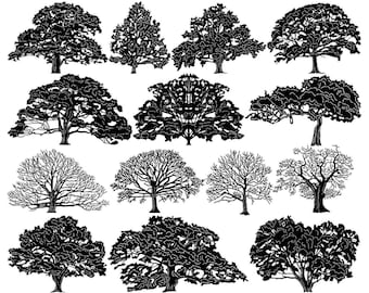Oak Trees-DXF files and SVG cut ready for cnc machines, laser cutting and plasma cutting