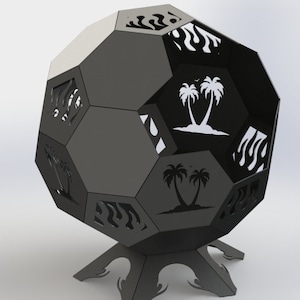 Pliki DXF kuli paleniskowej w kształcie palmy: gotowe do cięcia laserem CNC i plazmą