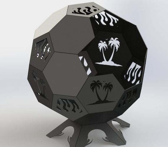 Fire Pit Ball Palm Trees Dxf Files Cut Ready For Cnc Machines Etsy