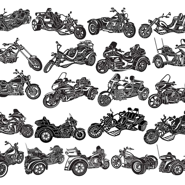 Trike Bike Motorcycle-DXF files and SVG cut ready for cnc machines, laser cutting and plasma cutting